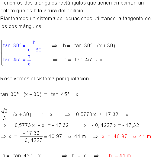 Problemas trigonometría