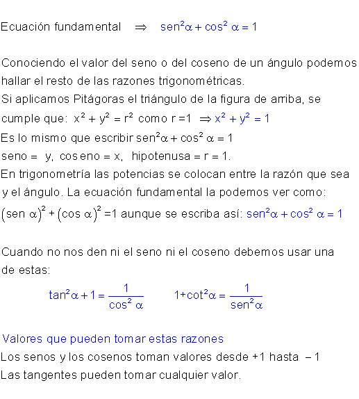 Razones trigonométricas ejemplos