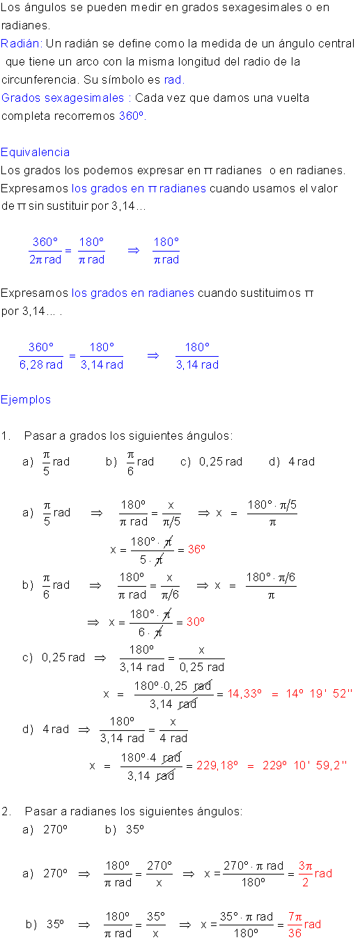Razones trigométricas