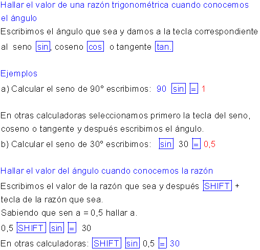 Razones trigonométricas