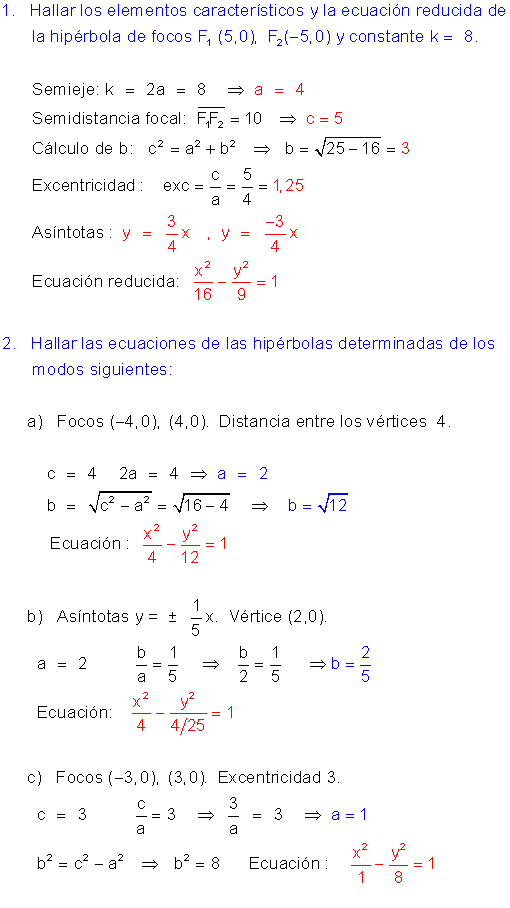 Ecuación hipérbola.