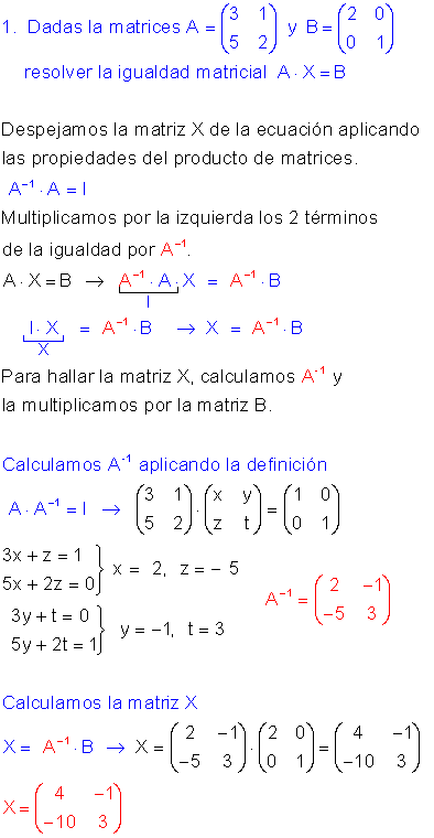 Ecuaciones matriciales