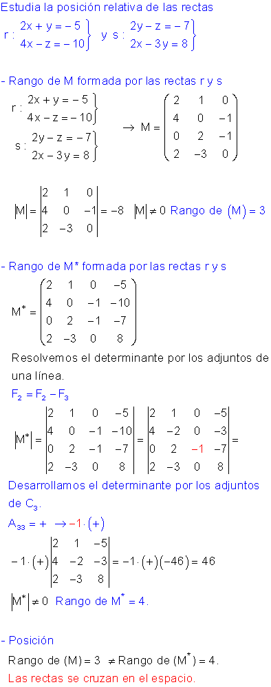 Posiciones rectas rangos