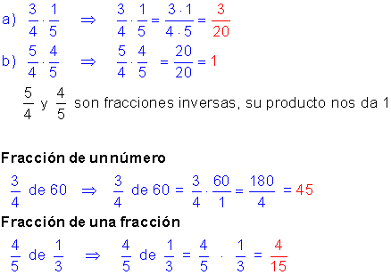Operaciones fracciones