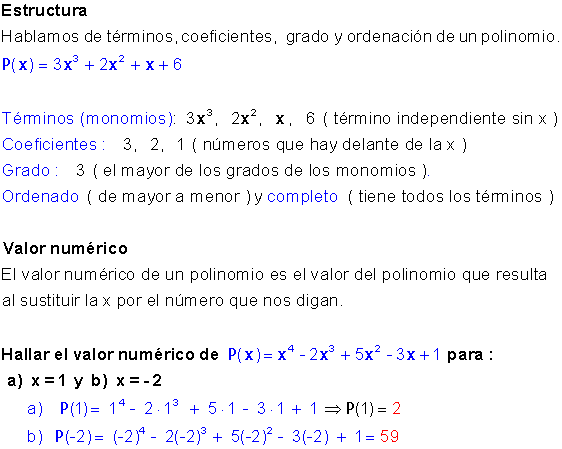 Operaciones con polinomios
