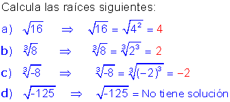 raíz a potencia