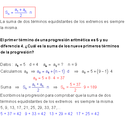 progresión aritmética